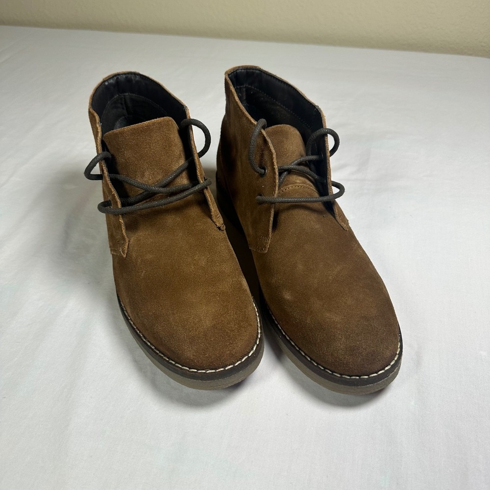 Crown Vintage Gaspen Chukka Boots Mens 8.5M Tobacco Brown Suede Leather New‎